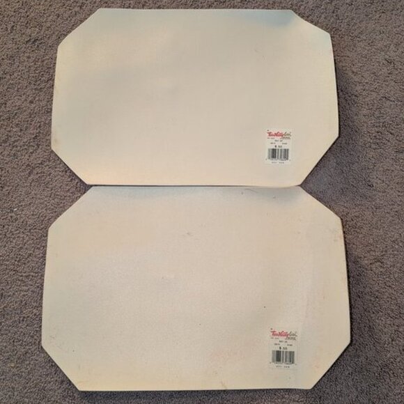 Vintage Set of 4 Town & Country Linen Vinyl Padded Christmas Tree Retro Placemat - Picture 5 of 5